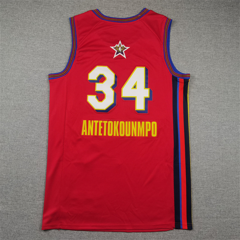 Men 2025 All star #34 Antetokounmpo Red Jordan Edition NBA Jersey